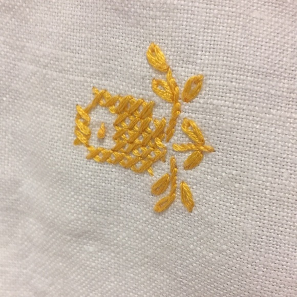 Antique Embroidery Linen Dinning Table French runner mat set of 3 Napkins - Picture 13 of 16